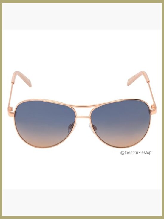 Metal Aviator Sunglasses with UV400 Protection, Rose Gold Frame main image 7
